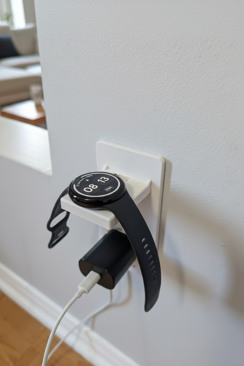 Google Pixel Watch - Wall mount white - CaliperLab